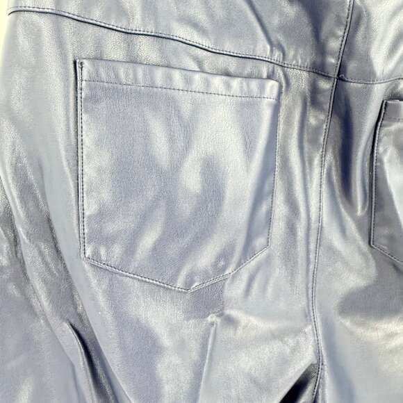 Ronny Kobo Collective Navy Blue Faux Leather Pants Size 10 - Picture 12 of 14